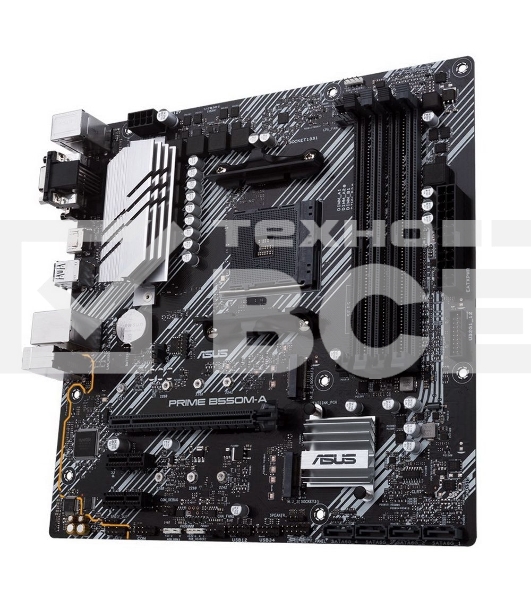 Материнская плата ASUS PRIME B550M-A, AM4, AMD B550, 4xDDR4, 4xSATA, 2xM.2, 1xPCIe 4.0 x16, 2xPCIe x1, 1xDVI-D, 1xHDMI, 1xVGA, 1x 1Gb LAN, 2xUSB 3.2 Gen 1, 2xUSB 2.0, 3x3.5 мм, 7.1, mATX