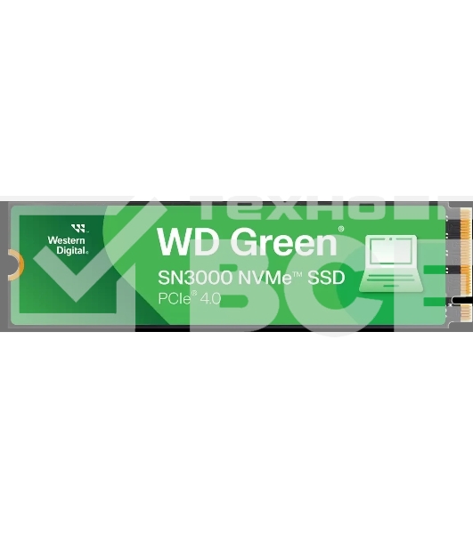 Твердотельный диск Western Digital WD Green SN3000, 1TB M.2 2280, PCI-E 3x4, [R/W - 5000/4200 MB/s]