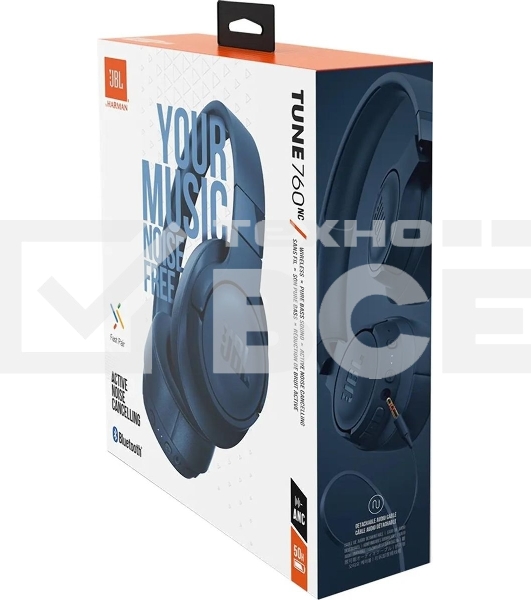Наушники-гарнитура (накладные) JBL Tune 760NC синий