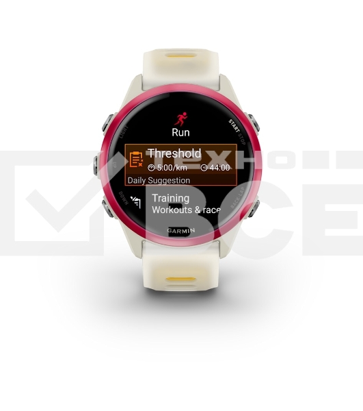 Смарт-часы Garmin Forerunner 570 слоновая кость, малиновый безель, ремешок манго 42мм