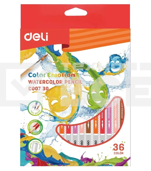 Карандаши цветные Deli Color Emotion EC00730 EC00730, липа, 36 цветов, коробка европодвес
