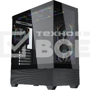 Корпус Accord ACC-EL1B TG черный без БП ATX 2xUSB2.0 1xUSB3.1 audio