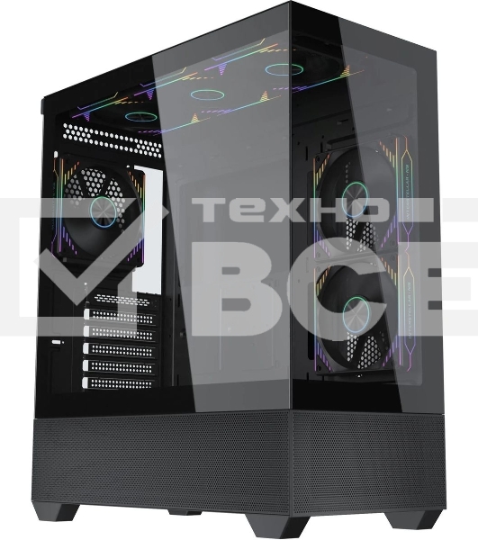 Корпус Accord ACC-EL1B TG черный без БП ATX 2xUSB2.0 1xUSB3.1 audio