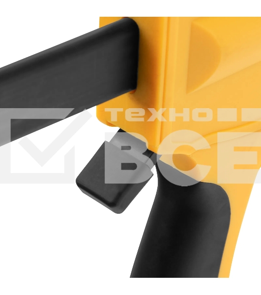 Струбцина Denzel F-образная, быстрозаж., 24'x2 3/4', 600х70мм, пласт.корпус,фиксатор,двухк. рук-ка