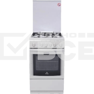Плита газовая De Luxe 506040.01ГЭ КР белый, конфорок 4 шт, духовка 60 л, 50 см x 85 см x 60 см