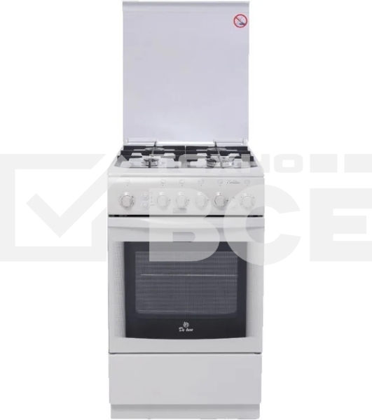 Плита газовая De Luxe 506040.01ГЭ КР белый, конфорок 4 шт, духовка 60 л, 50 см x 85 см x 60 см