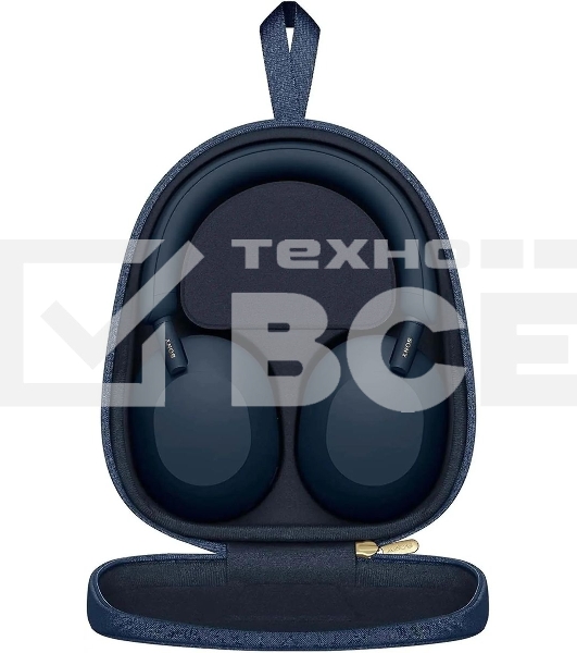 Беспроводные/проводные наушники Sony WH-1000XM5 синий, полноразмерные, Bluetooth + проводной, активное шумоподавление, до 30 ч