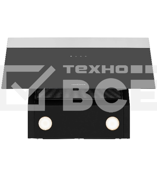 Вытяжка наклонная Krona Kristen 600 black/inox S сенсорное управление, чёрный