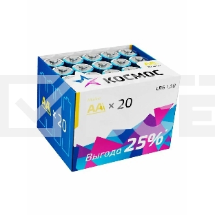 Элемент питания LR6 (AA) 1.5V Alkaline 20BOX Космос