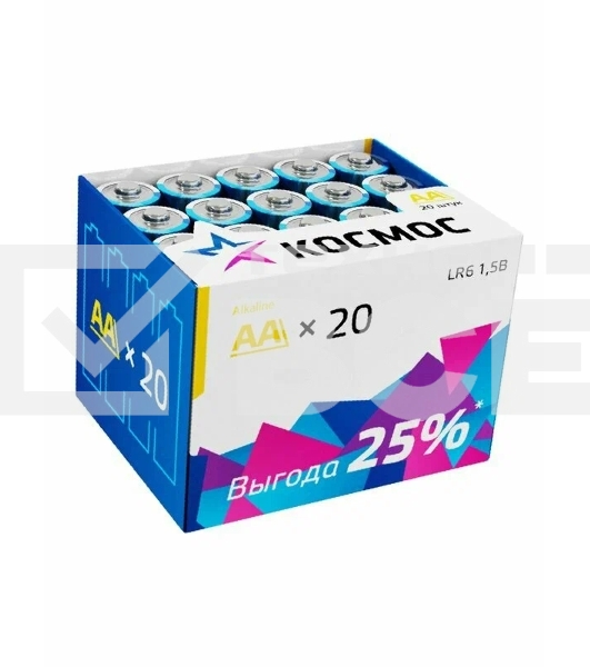 Элемент питания LR6 (AA) 1.5V Alkaline 20BOX Космос