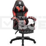 Кресло игровое Defender Serenity черный/красн,класс 2, PU,подножка, фото 1