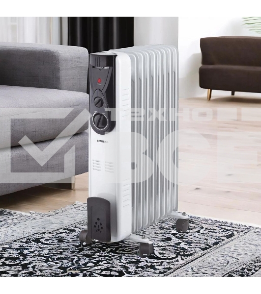 Масляный обогреватель Centek CT-6201 (9 секций) белый, 2000 Вт, 20 м2, термостат