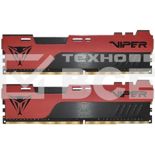 Оперативная память Patriot Viper Elite II, DDR4, 32GB (2x16 GB), 3200 MHz, CL18, DIMM, радиатор, красный, черный