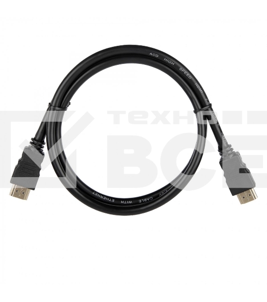 Кабель ACD-DHHM2-10B HDMI 2.0, Golden Plated,19m/19m, черный, 1м (742224)