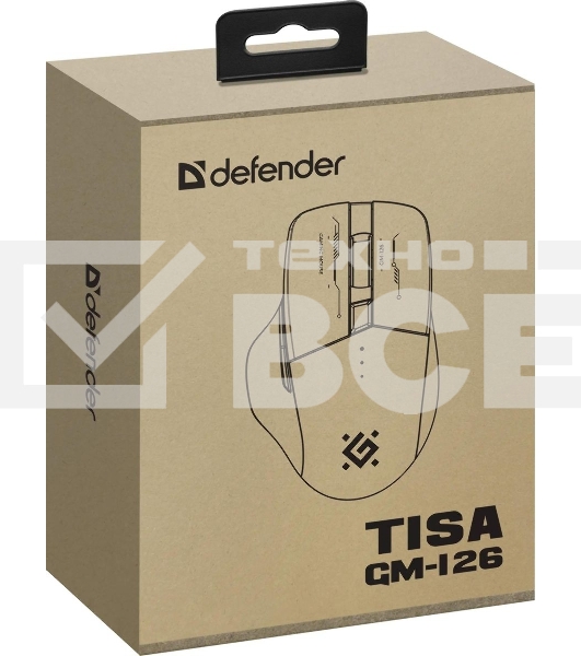 Мышь беспроводная Defender Tisa GM-126 белый/синий, 1600 dpi, радиоканал, Bluetooth, USB, кнопки - 6
