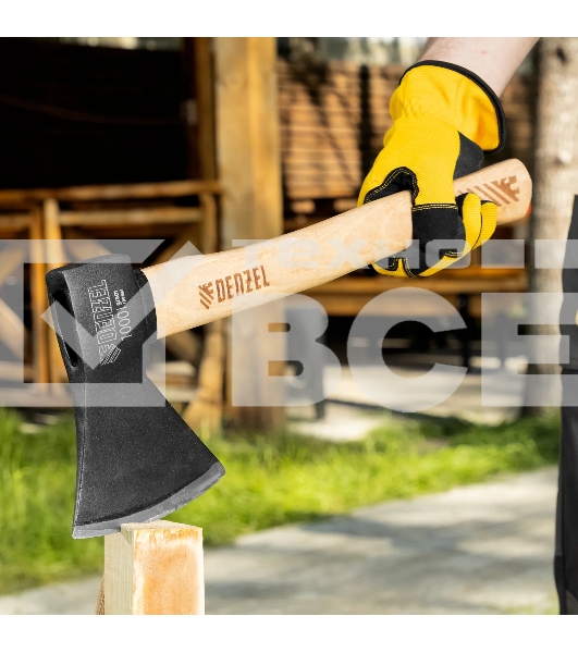 Топор Denzel 1000 г, кованый, буковое топорище