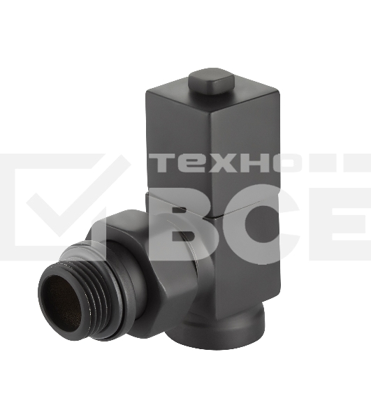 Набор дизайн-вентилей CUBE, угловой черный 1/2