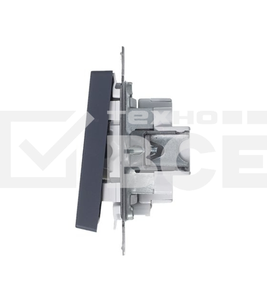 Механизм выключателя 2-кл. СП AtlasDesign 10А IP20 (сх. 5а) 10AX с подсветкой грифель