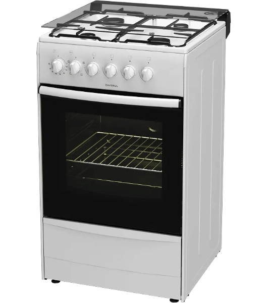 Плита комбинированная Darina 1B KM 441 301 W белый/черный, конфорок 4 шт, духовка 50 л, 50 см x 85 см x 53 см