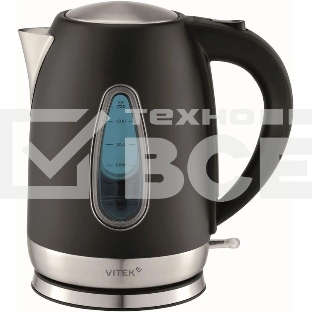 Чайник электрический Vitek VT-WK1065 1.7л. 2000Вт черный/серебристый корпус: металл