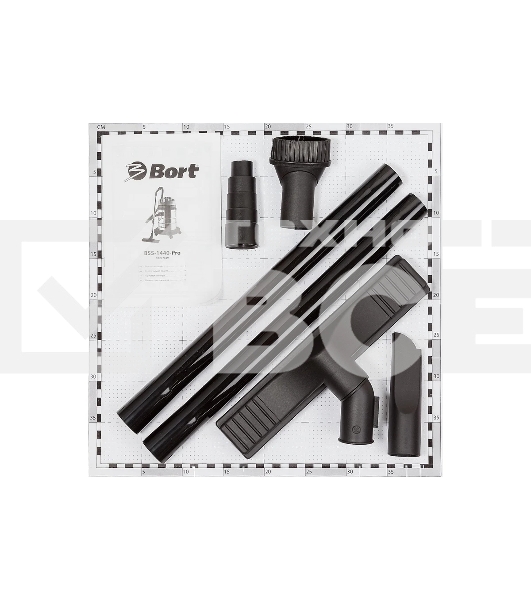 Строительный пылесос Bort BSS-1440-Pro (98297089) серый/голубой, 280/1400 Вт, уборка сухая/влажная, пылесборник мешок/контейнер, 40 л