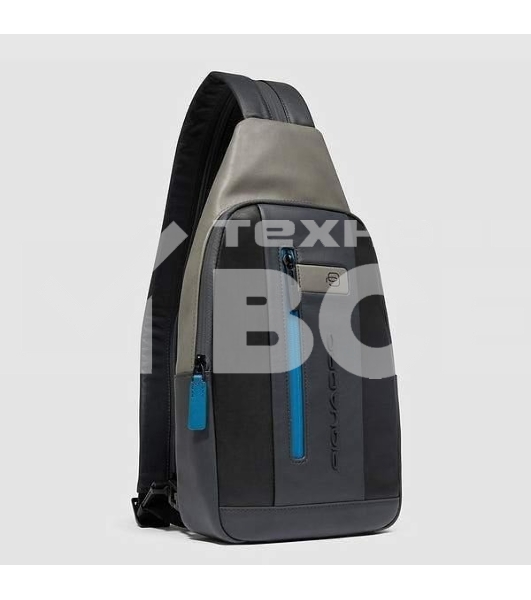 Рюкзак слинг мужской Piquadro Urban CA6540UB00/NGR, кожа, черный/серый