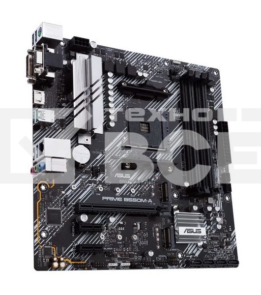 Материнская плата ASUS PRIME B550M-A, AM4, AMD B550, 4xDDR4, 4xSATA, 2xM.2, 1xPCIe 4.0 x16, 2xPCIe x1, 1xDVI-D, 1xHDMI, 1xVGA, 1x 1Gb LAN, 2xUSB 3.2 Gen 1, 2xUSB 2.0, 3x3.5 мм, 7.1, mATX