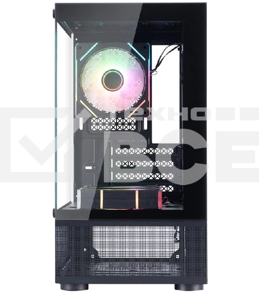 Корпус 1STPLAYER MIKU Mi2-A ARGB Black / mATX / 3x120mm ARGB fans / Mi2-A-BK-2FC7R-1FC7