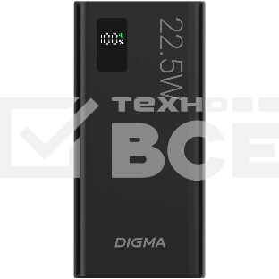 Портативный аккумулятор Digma DGPF30A 30000mAh QC3.0/PD3.0 22.5W 3A 4xUSB-A/USB-C черный