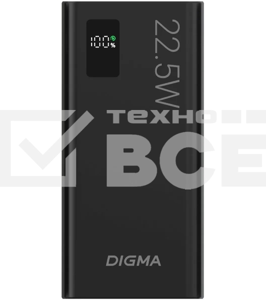 Портативный аккумулятор Digma DGPF30A 30000mAh QC3.0/PD3.0 22.5W 3A 4xUSB-A/USB-C черный