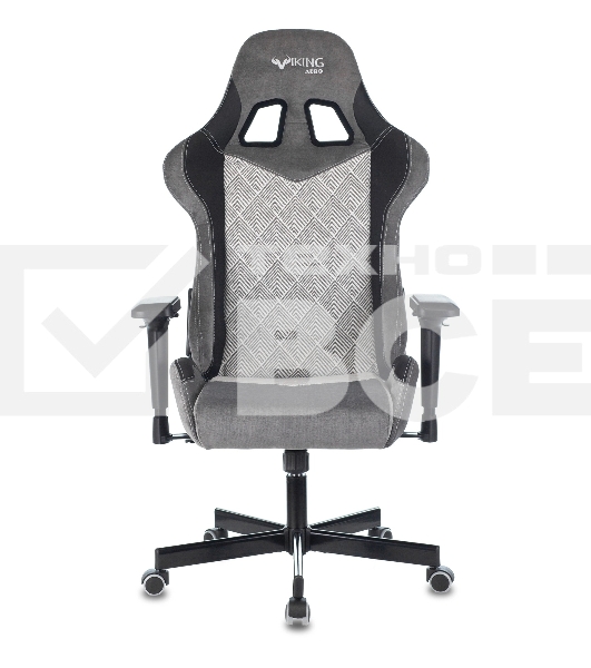 Кресло игровое Zombie VIKING 7 KNIGHT Fabric серый Loft ромбик текстиль/эко.кожа с подголов. крестовина металл