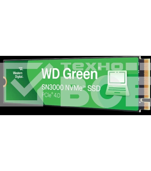 Твердотельный диск Western Digital WD Green SN3000, 1TB M.2 2280, PCI-E 3x4, [R/W - 5000/4200 MB/s]