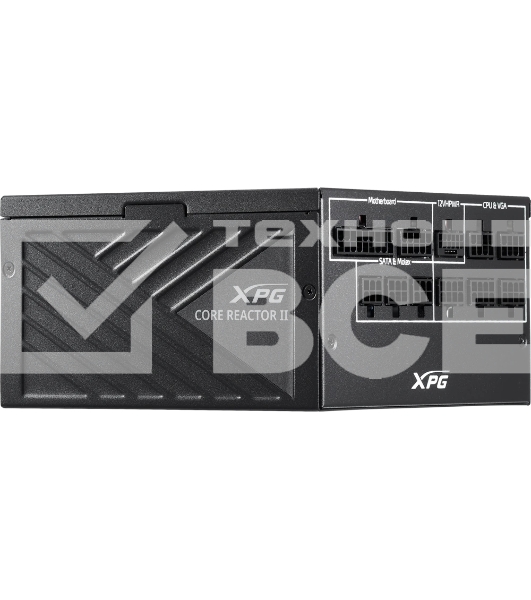 Блок питания ADATA XPG CORE REACTOR II 1200 (COREREACTORII1200G-BKCEU), 1200Вт, 80 PLUS Gold, 135мм, модульный, черный