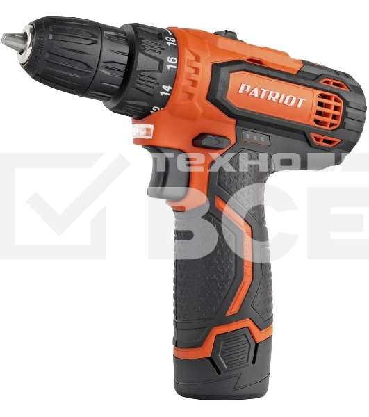 Дрель-шуруповерт аккумуляторная Patriot BR 119Li, Аккумуляторная, 12В, 2 АКБ