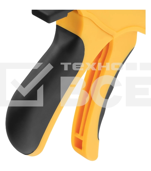 Струбцина Denzel F-образная, быстрозаж., 24'x2 3/4', 600х70мм, пласт.корпус,фиксатор,двухк. рук-ка