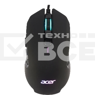 Мышь проводная Acer OMW160 черный, 6400 dpi, USB, кнопки - 8