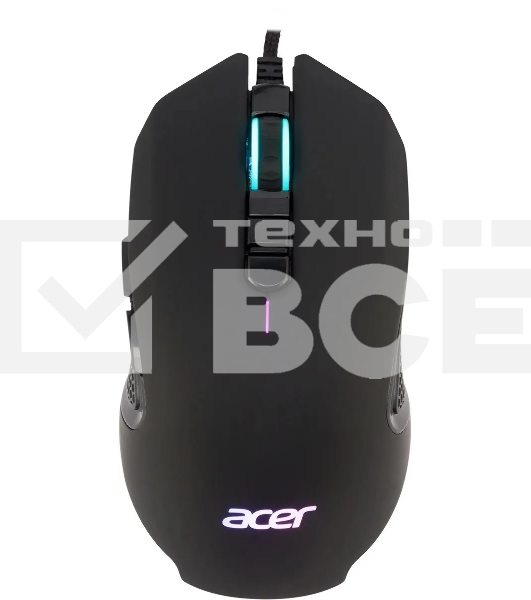 Мышь проводная Acer OMW160 черный, 6400 dpi, USB, кнопки - 8