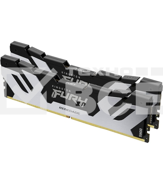 Оперативная память Kingston Fury Renegade, DDR5, 32GB (2x16GB), 8000MHz, CL38, с радиаторами, серебристый/черный