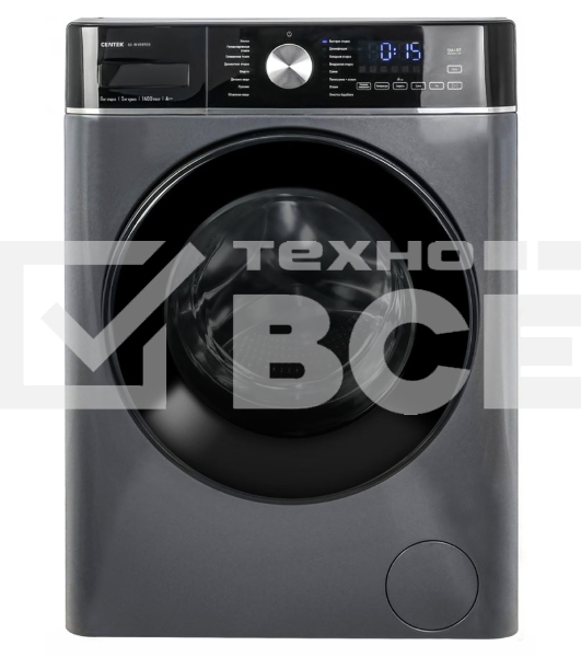 Стиральная машина Centek CT-1956 серый, загрузка фронтальная 8/5 кг (стирка/сушка), 1400 об/мин., класс А+++