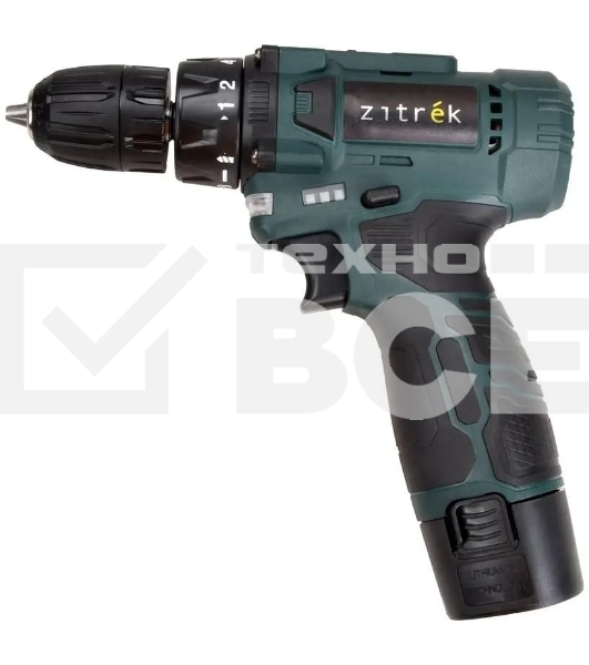 Дрель-шуруповерт Zitrek Green 12V Plus 085-1014, Аккумуляторная, 12В, 2 АКБ