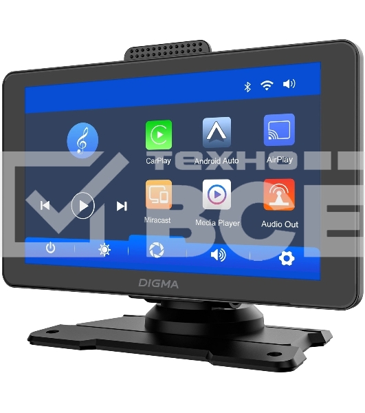 Автомобильный монитор Digma Smart Play 600, BT, Wi-Fi, CarPlay, Android auto 7