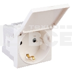 Розетка с крышкой модульная DKC 4400012 2P+E, с з/ш, 