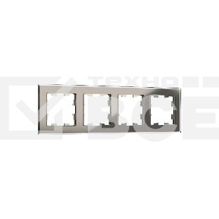 Рамка 4 -местная IEK BRITE РУ-4-2-БрД (BR-M42-G-K30) стекло дымчатый