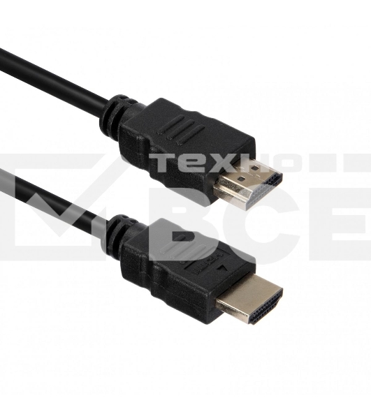 Кабель ACD-DHHM2-10B HDMI 2.0, Golden Plated,19m/19m, черный, 1м (742224)