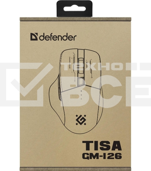 Мышь беспроводная Defender Tisa GM-126 белый/синий, 1600 dpi, радиоканал, Bluetooth, USB, кнопки - 6