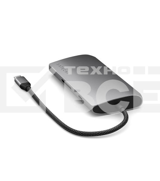USB-концентратор Satechi USB-C Multiport Adapter 8K With Ethernet V3 (5xUSB Type-C, HDMI, RJ-45, SD), Серый космос Док-станция ST-P8KEM