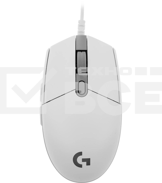 Мышь проводная Logitech G102 LIGHTSYNC белый, 8000 dpi, USB, кнопки - 6
