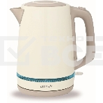 Чайник электрический Vitek VT-WK1066 1.7л. 2200Вт бежевый/коричневый корпус: металл/пластик, фото2