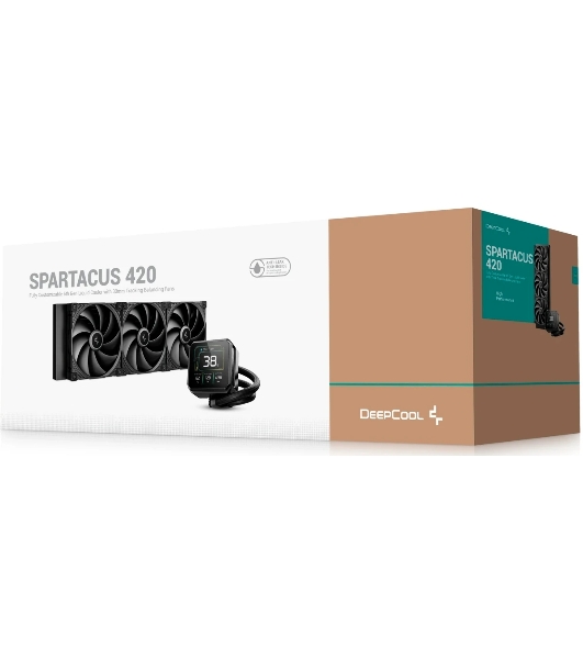 Система водяного охлаждения Deepcool Spartacus 420 ARGB Soc-AM5/AM4/1200/1700/1851 черный 4-pin 32.89dB Al LCD 2647gr Ret (R-SPT420-BKDSMP-G-1)