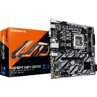 Материнская плата Gigabyte H810M S2H GEN5, LGA 1851, Intel H810, 2xDDR5, 4xSATA, 1xM.2, 1xPCIe 5.0 x16, 1xPCIe x1, 1xVGA, 1xHDMI, 1xDP, 1x1Gb LAN, 4xUSB-A 5Gbps, 2xUSB-A 2.0, 1xPS/2, 3x3.5 мм, 7.1, mATX